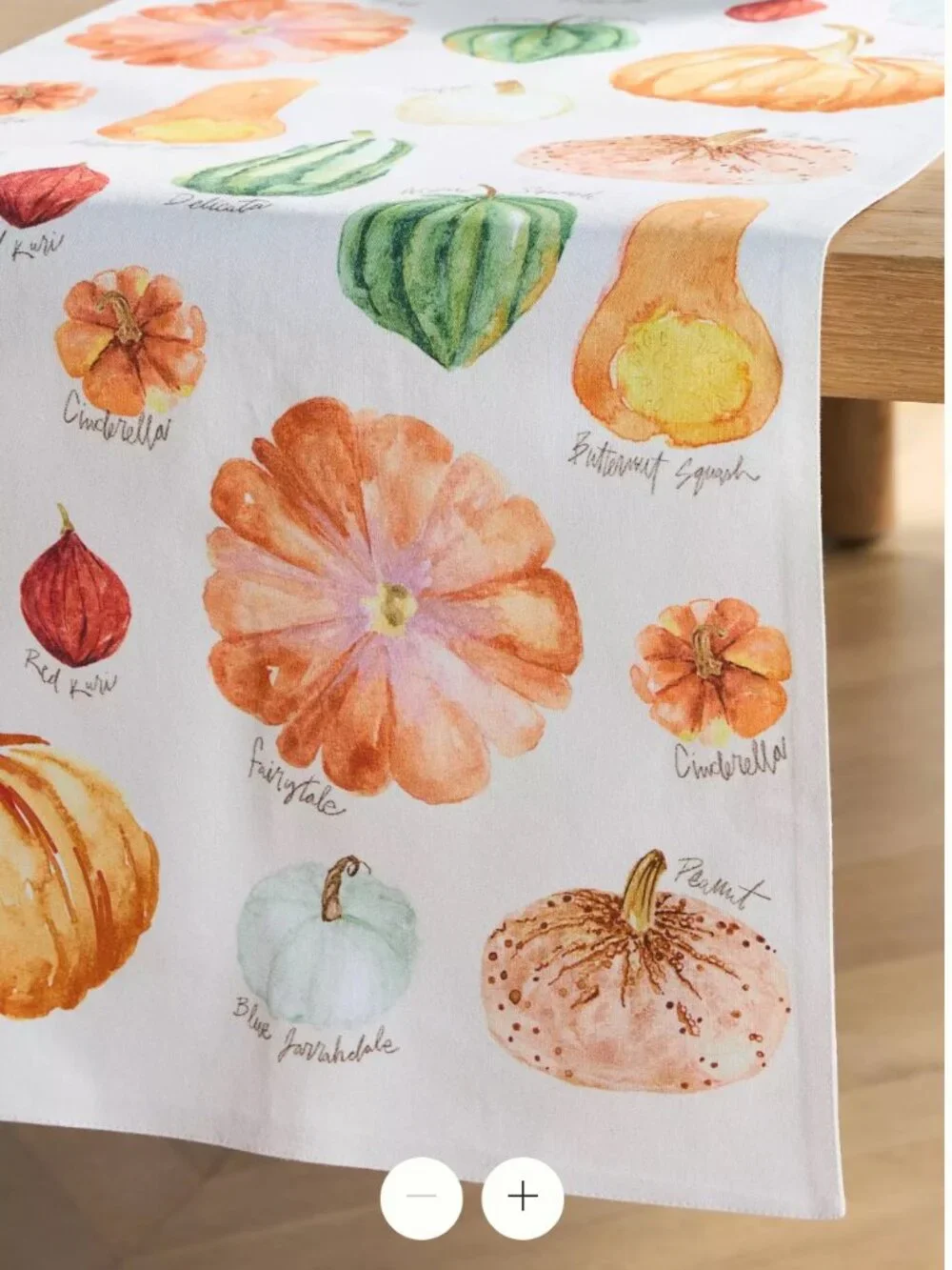 Anthropologie Types of Pumpkin Squash Table Runner- New
